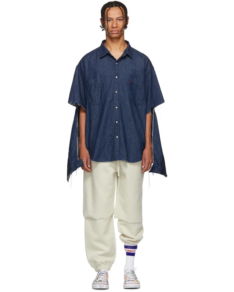 VETEMENTS Navy Levi's Edition Oversized Denim Shirt Navy