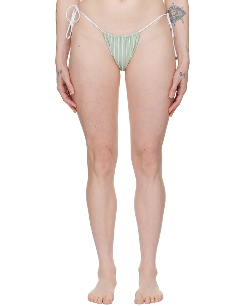 Poster Girl Green & White Woods Reversible Bikini Bottom Green