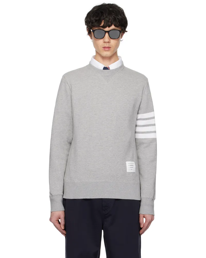 Thom Browne Gray Classic Loopback 4-Bar Sweatshirt 068