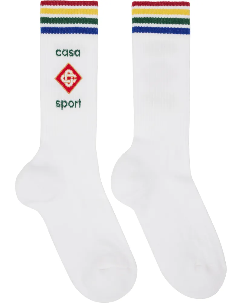 Casablanca Paris White Casa Sport Socks Casa