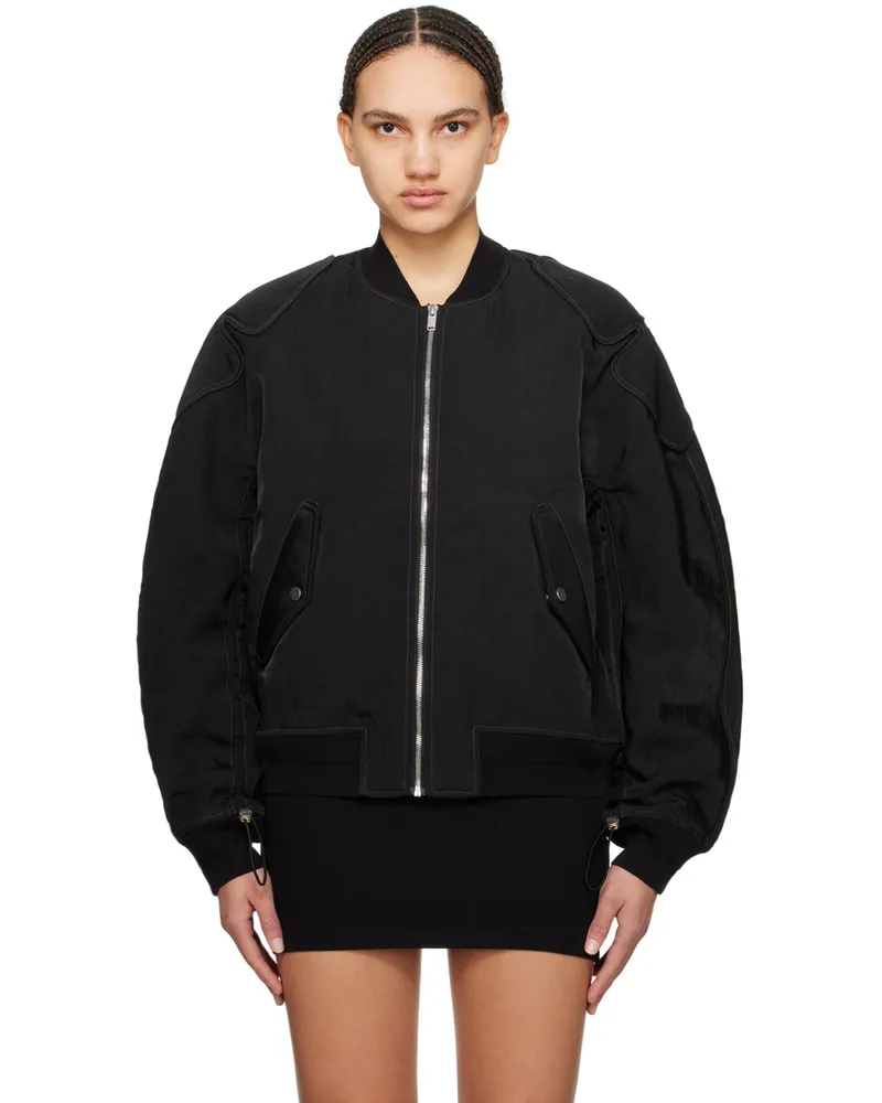 Dion Lee Black Zip Bomber Jacket Black