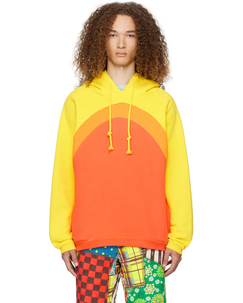 ERL Yellow & Orange Rainbow Hoodie Orange