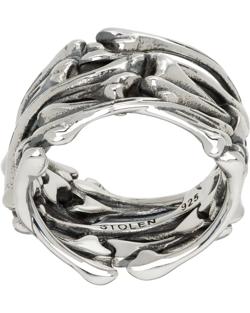 Stolen Girlfriends Club Skeletal Band Ring Sterling