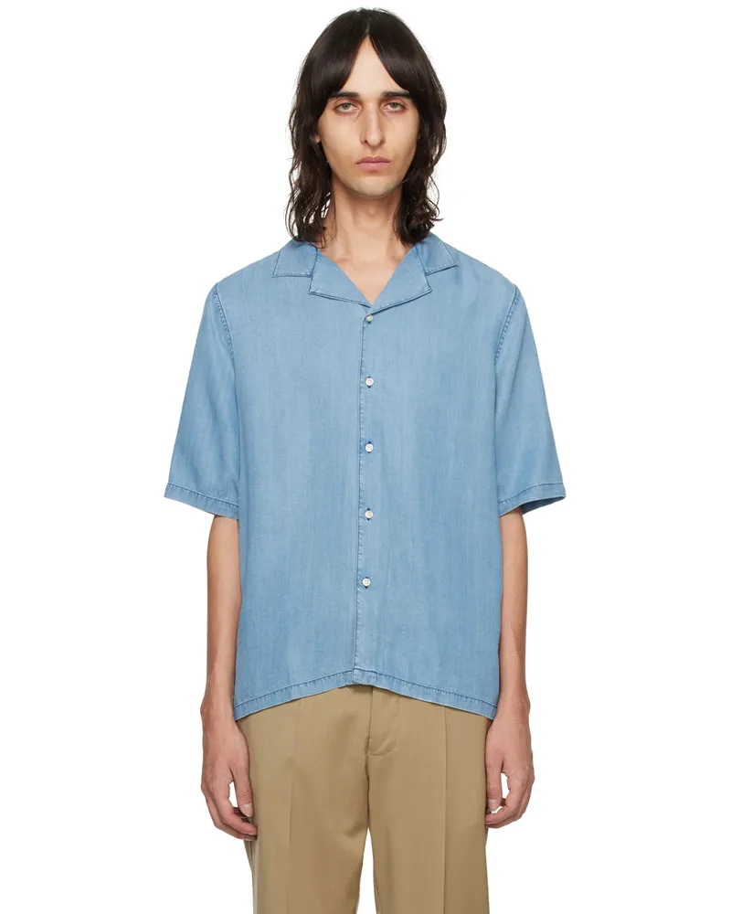 Officine Generale Blue Eren Denim Shirt Mid