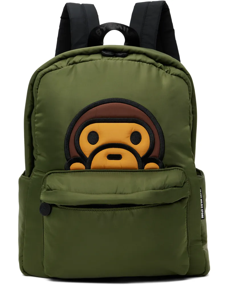 BAPE Kids Khaki Baby Milo Medium Backpack Grd