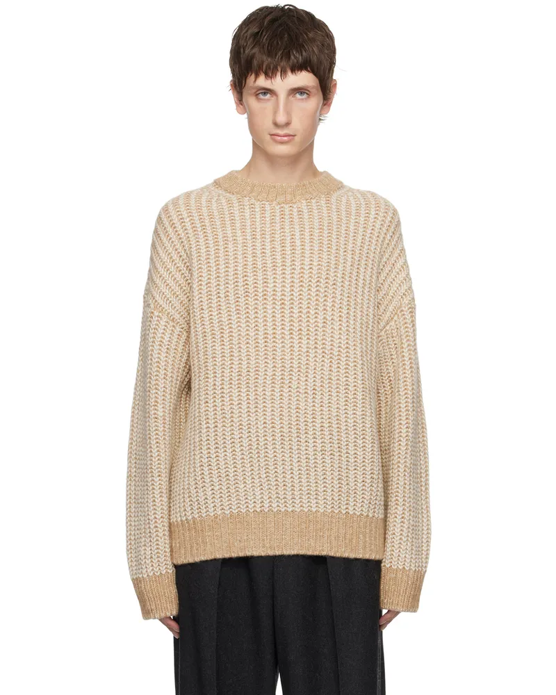 Filippa K Beige Twotone Sweater Camel