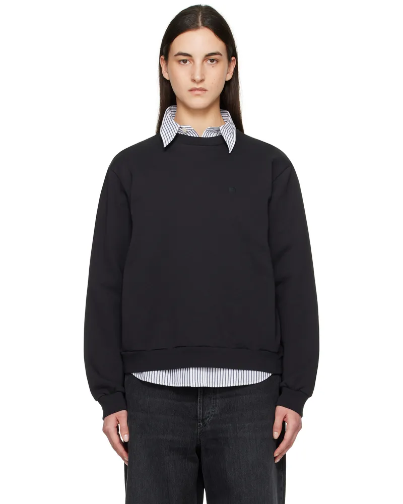 Acne Studios Black Crew Neck Fleece Sweatshirt 900