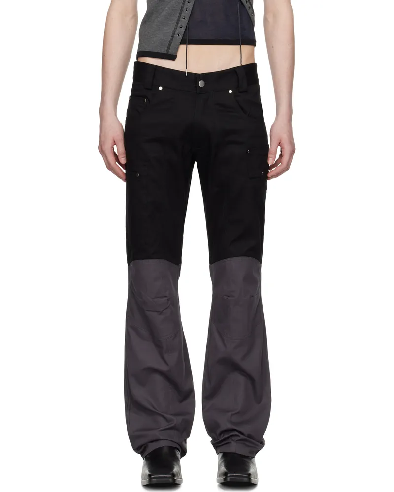 GmbH Black & Gray Wolfgang Trousers Black