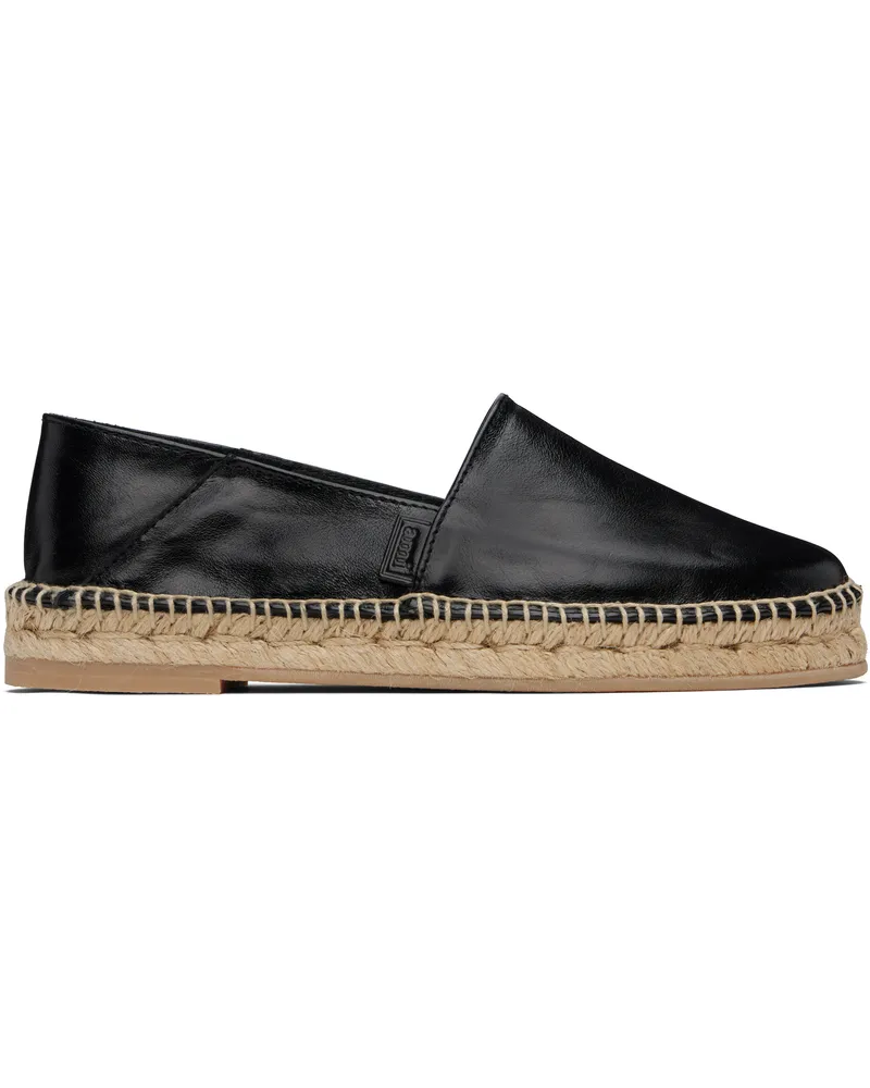 AMI Paris Black 'AMI Leather' Espadrilles 001
