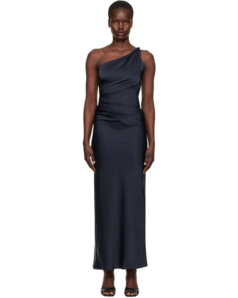 bec & bridge Navy Lunetta Asym Maxi Dress Ink