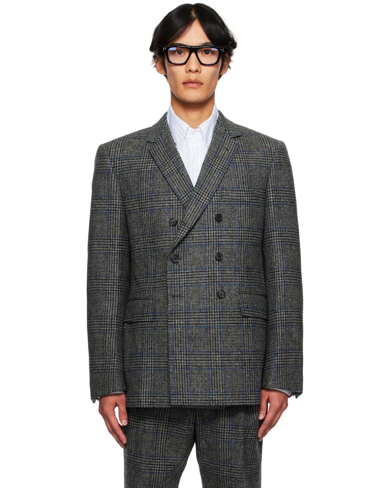 Thom Browne Gray Prince of Wales Hunting Tweed Blazer 035med