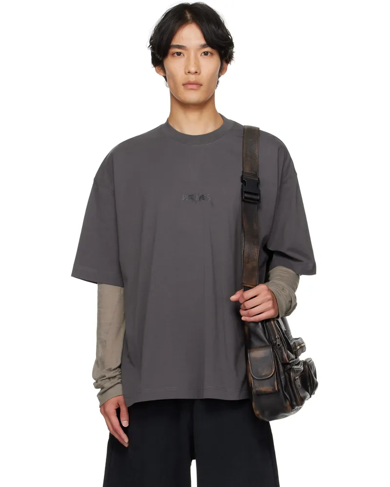 VETEMENTS Gray Metal Logo Regular T-shirt Magnet