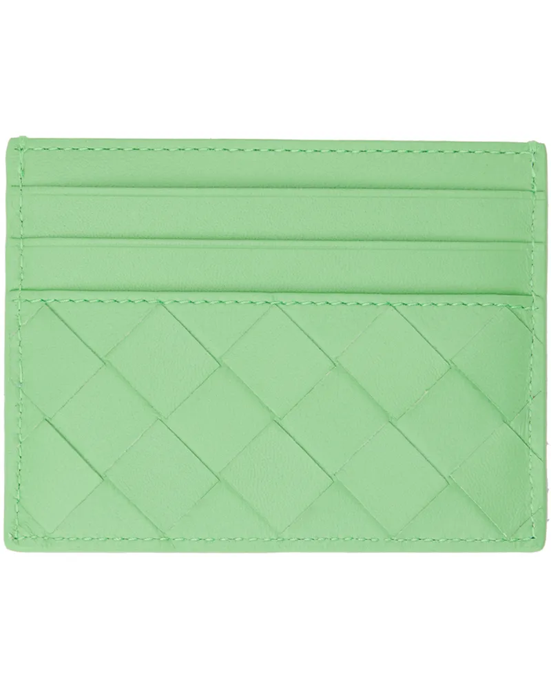Bottega Veneta Green Intrecciato Credit Card Holder 3979