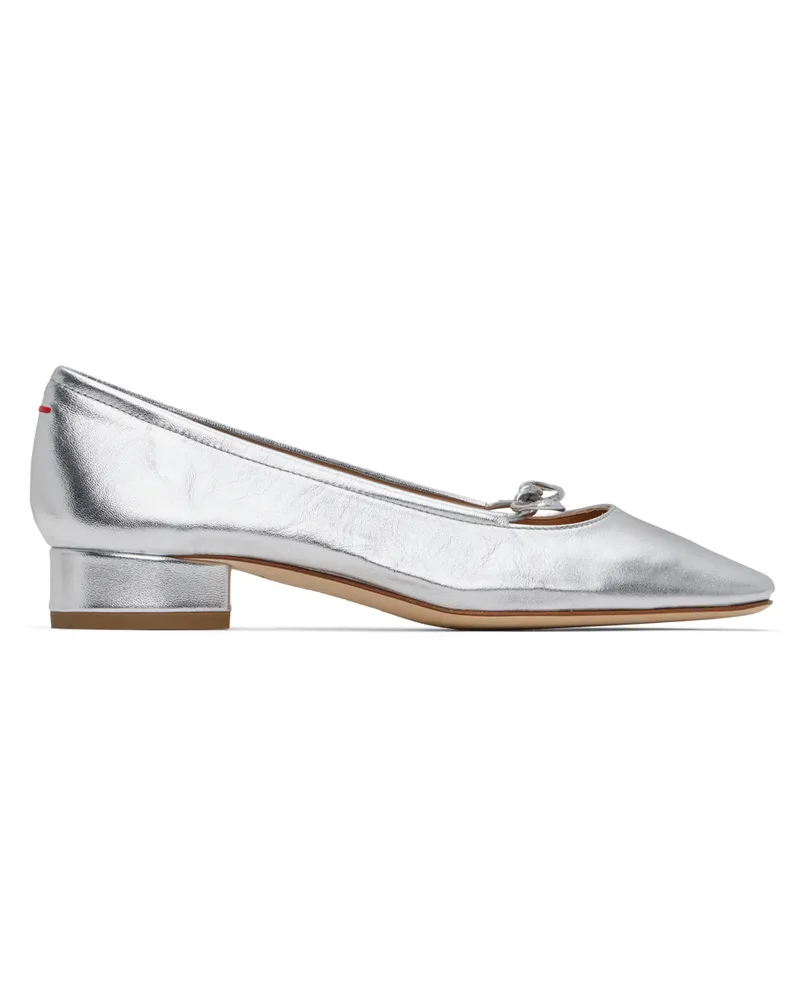 aeyde Silver Darya Ballerina Flats Silver