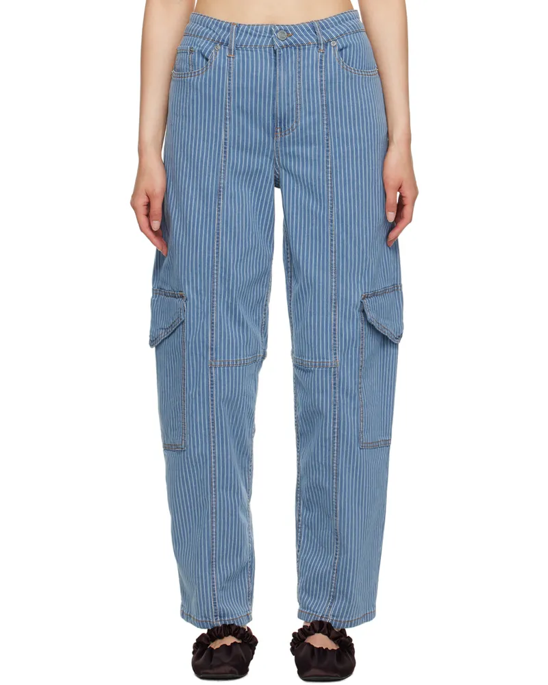 Ganni Blue Striped Jeans 566