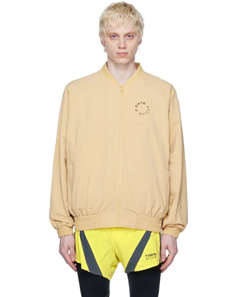 7 DAYS Active Tan Warm Up Bomber Jacket 419
