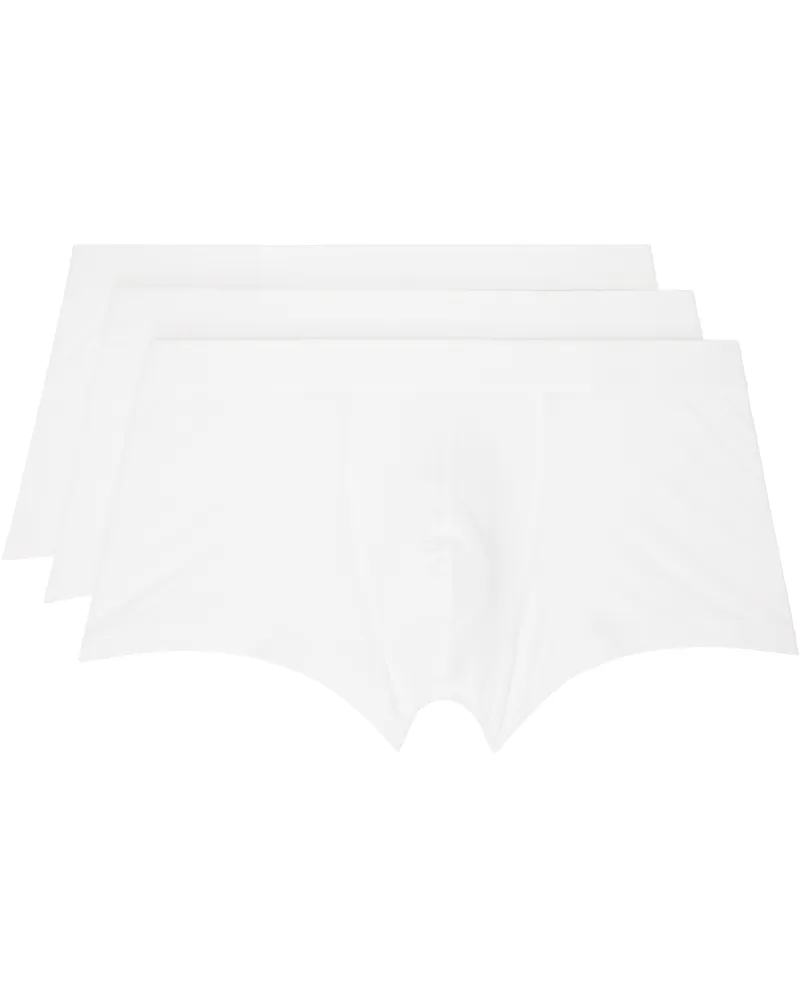 Sunspel Three-Pack White Cotton Boxer Briefs White