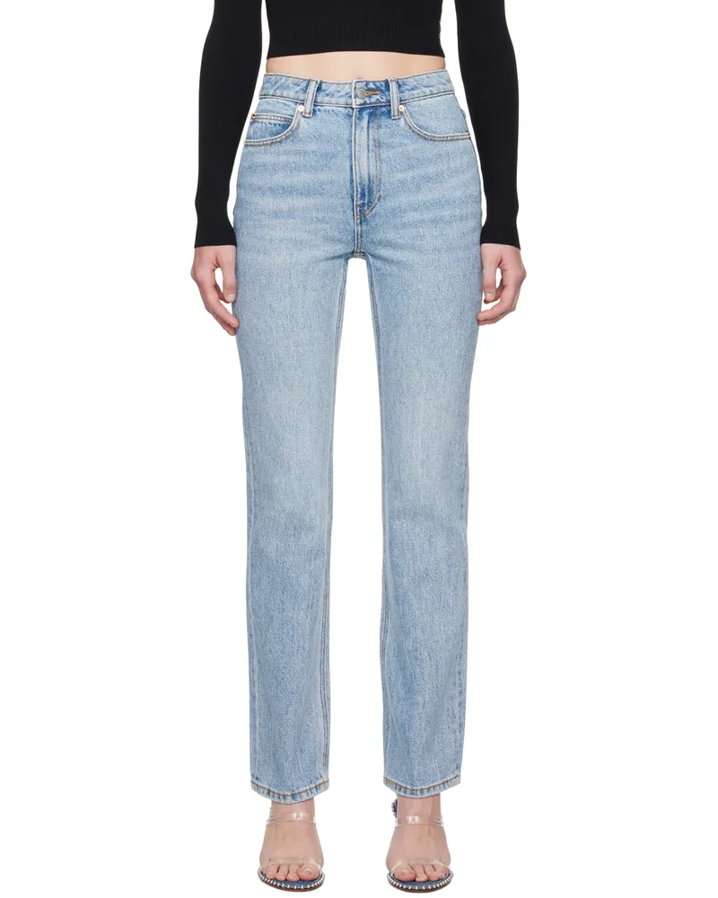 Alexander Wang Blue Fly High-Rise Stacked Jeans Vntge
