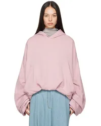 Dries van Noten Pink Draped Hoodie Lpink