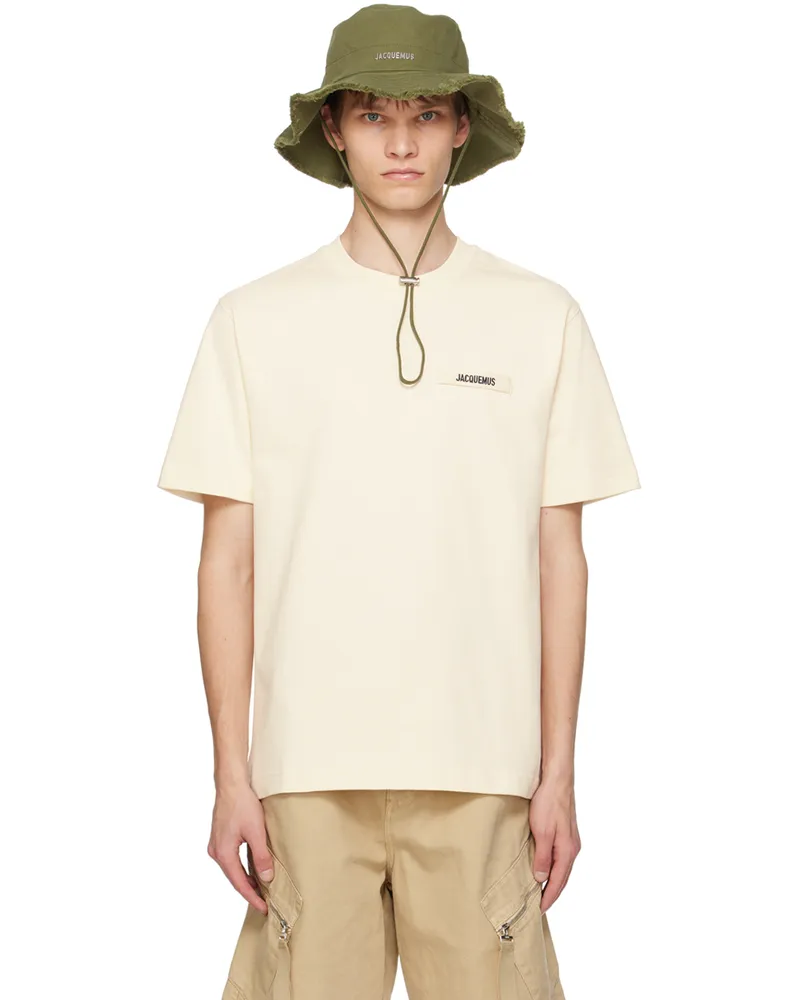 Jacquemus Beige Les Classiques 'Le t-shirt Gros Grain' T-Shirt 150