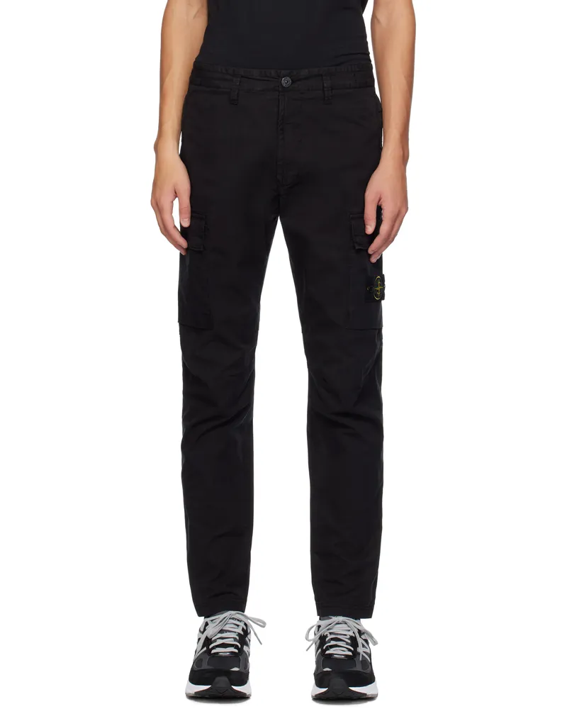 Stone Island Black 30410 Supima Cotton Twill Cargo Pants V0029