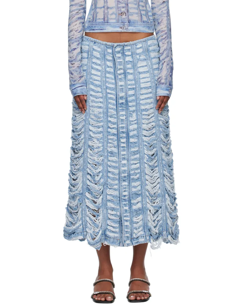 Diesel Blue De-Ghil-Fsc Denim Midi Skirt 1