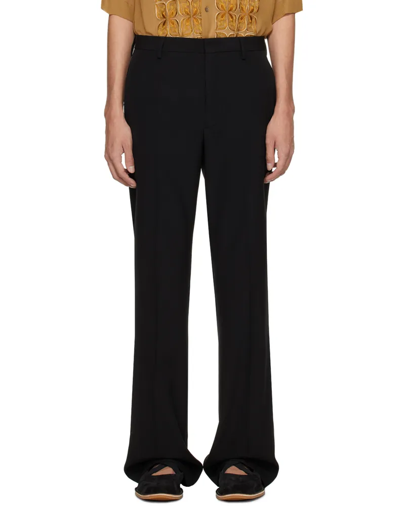 Dries van Noten Black Creased Trousers 900