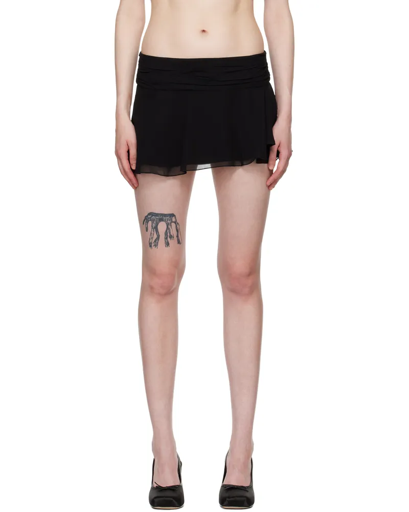 GUIZIO Black Slit Miniskirt Black