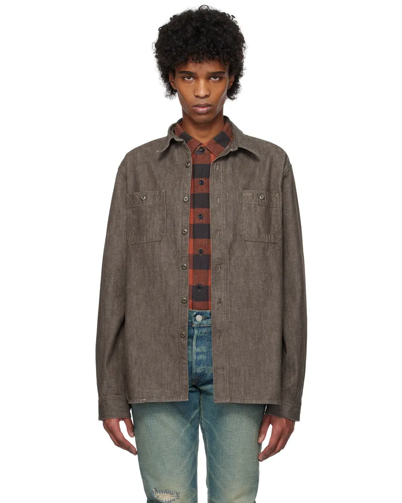RRL Brown Work Denim Shirt