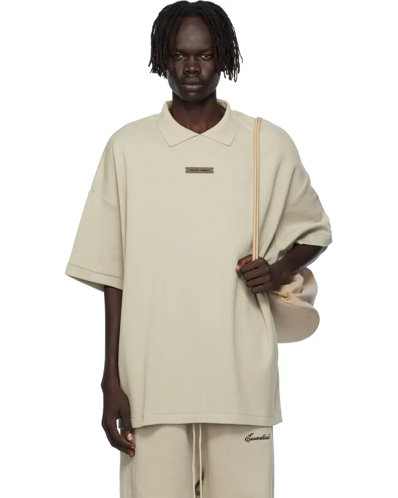 Fear of God Taupe 90s Fit Piqué Short Sleeve Polo Abbey