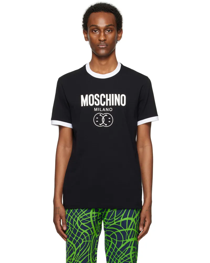 Moschino Black Double Smiley T-Shirt J2555