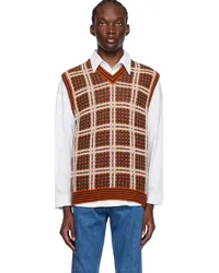 Marni Orange & Brown Plaid Vest Chrlobster