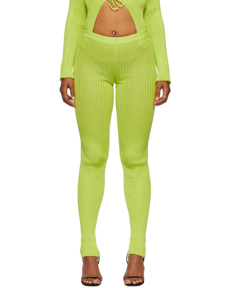 A. ROEGE HOVE Green Nylon & Cotton Leggings Lime