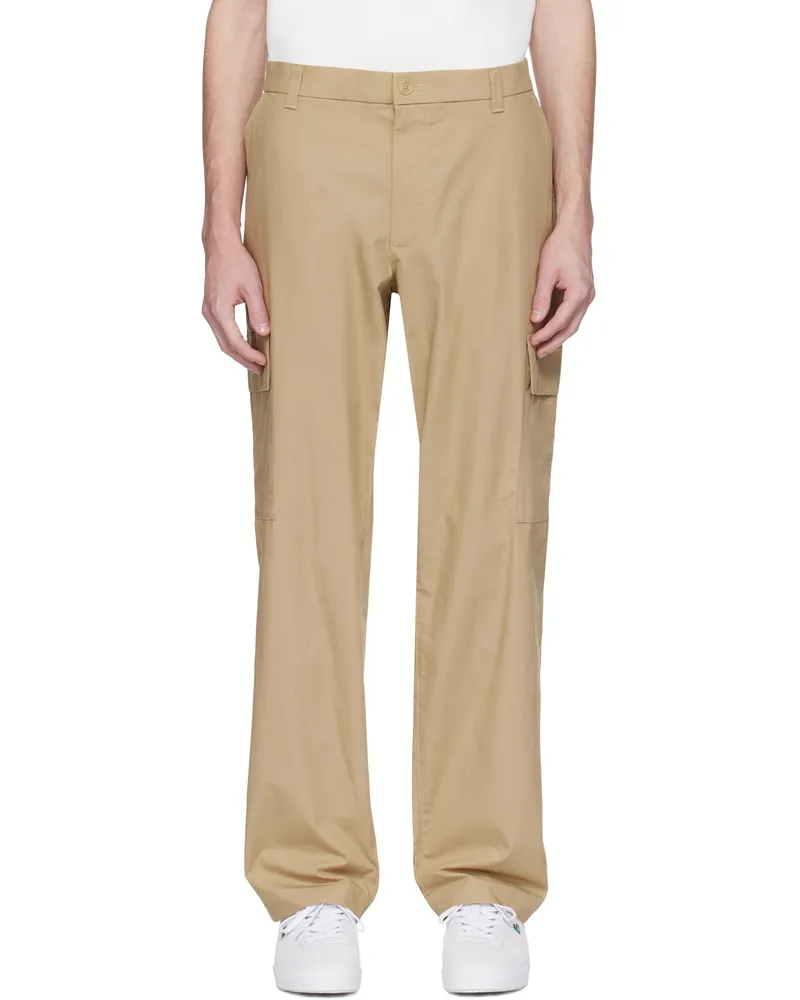 Lacoste Beige Regular Fit Lightweight Cotton Cargo Pants 02s