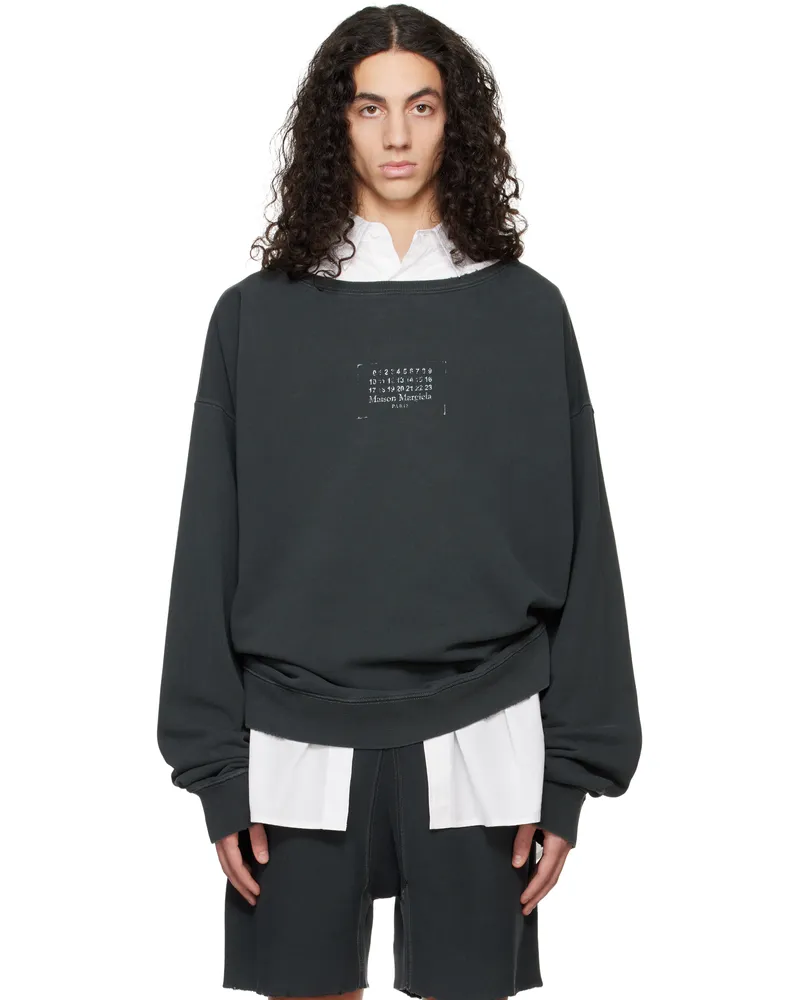 Maison Margiela Gray Stamp Logo Sweatshirt 969