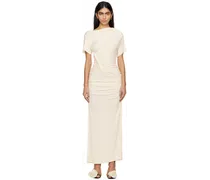 Off-White Ruched Midi Dress