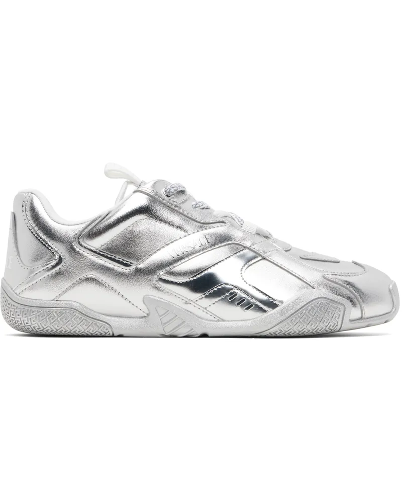 Versace Silver Metallic Galaxia Sneakers 1e010-silver