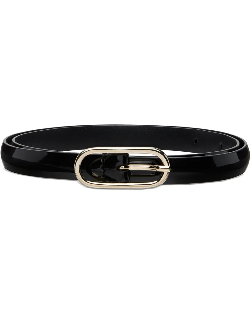 Anderson's Black Super Skinny Leather Oval Buckle Belt N1