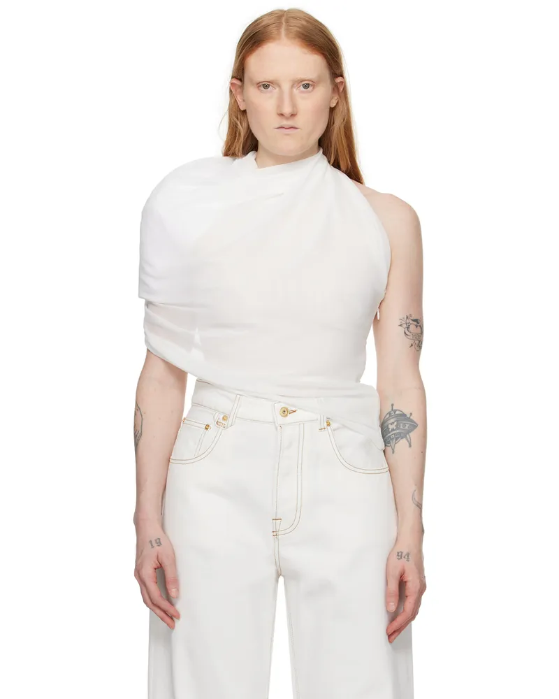 Jacquemus White Les Sculptures 'Le haut Pablo' Blouse 100