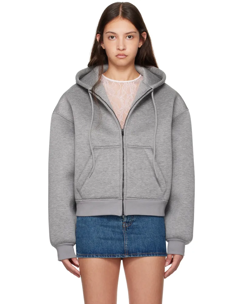 WARDROBE.NYC Gray Bonded Zip Hoodie Grey