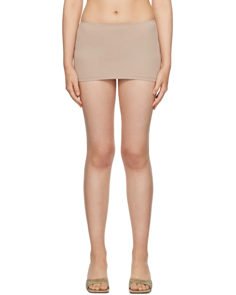 BINYA Taupe Retorno Miniskirt Hueso