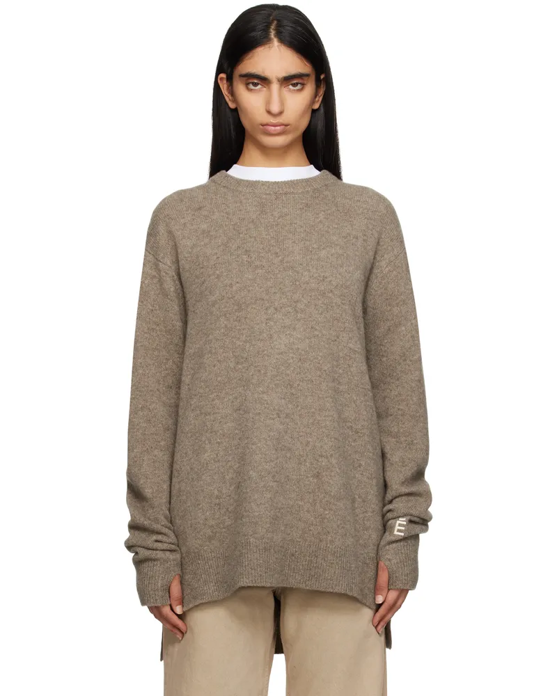 Études Studio Taupe Round Neck Sweater Brown