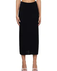 Loulou Studio Black Manta Midi Skirt Black