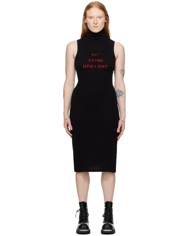 Maison Margiela Black Turtleneck Midi Dress 002j