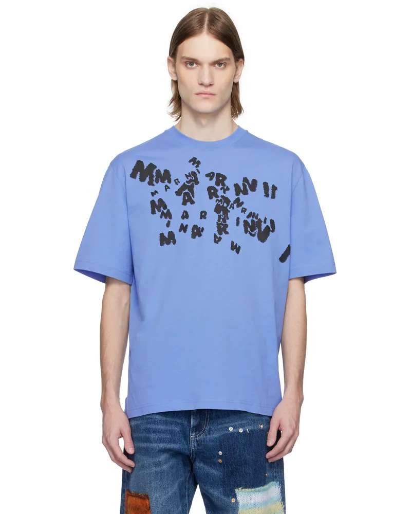 Marni Blue 'Marni' Caos Logo T-shirt Mcb26