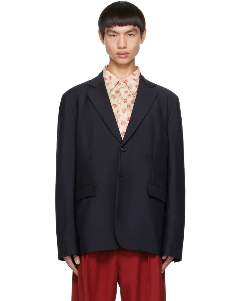 Acne Studios Navy Single-Breasted Blazer 833