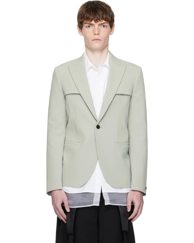 Jean Paul Gaultier Gray Twill Blazer 02-grey