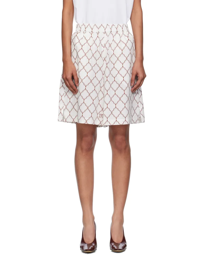 Max Mara White & Brown Ululato Shorts 003