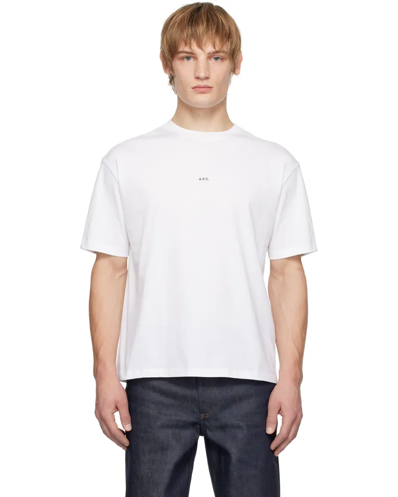 A.P.C. White Boxy Micro Logo T-shirt Tag