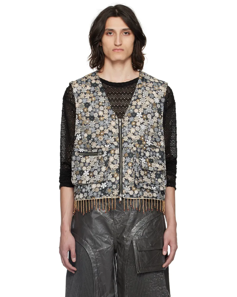 Andersson Bell Multicolor Flower Vest Beige